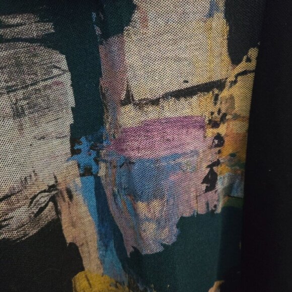 Parsley & Sage Unique Lagonlook Colorblock Patterned Cowl Neck Tunic Top Size L - Picture 4 of 7